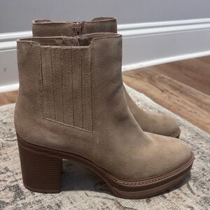 Steve Madden Beige Suede Ankle Booties